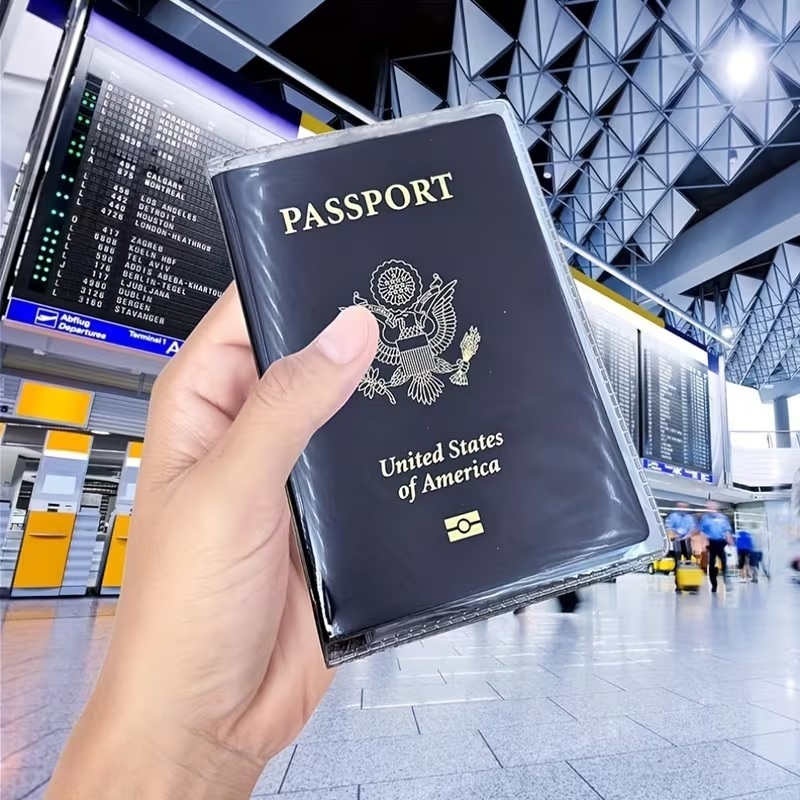 5 Capa de passaporte e carteira de trabalho de plástico flexível útil porta documento e carteira