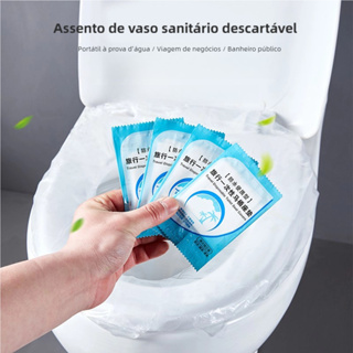 Kit 50 Protetores de Assento Sanitário - Descartável Plástico Banheiro Público/Privado em Oferta na Shopee