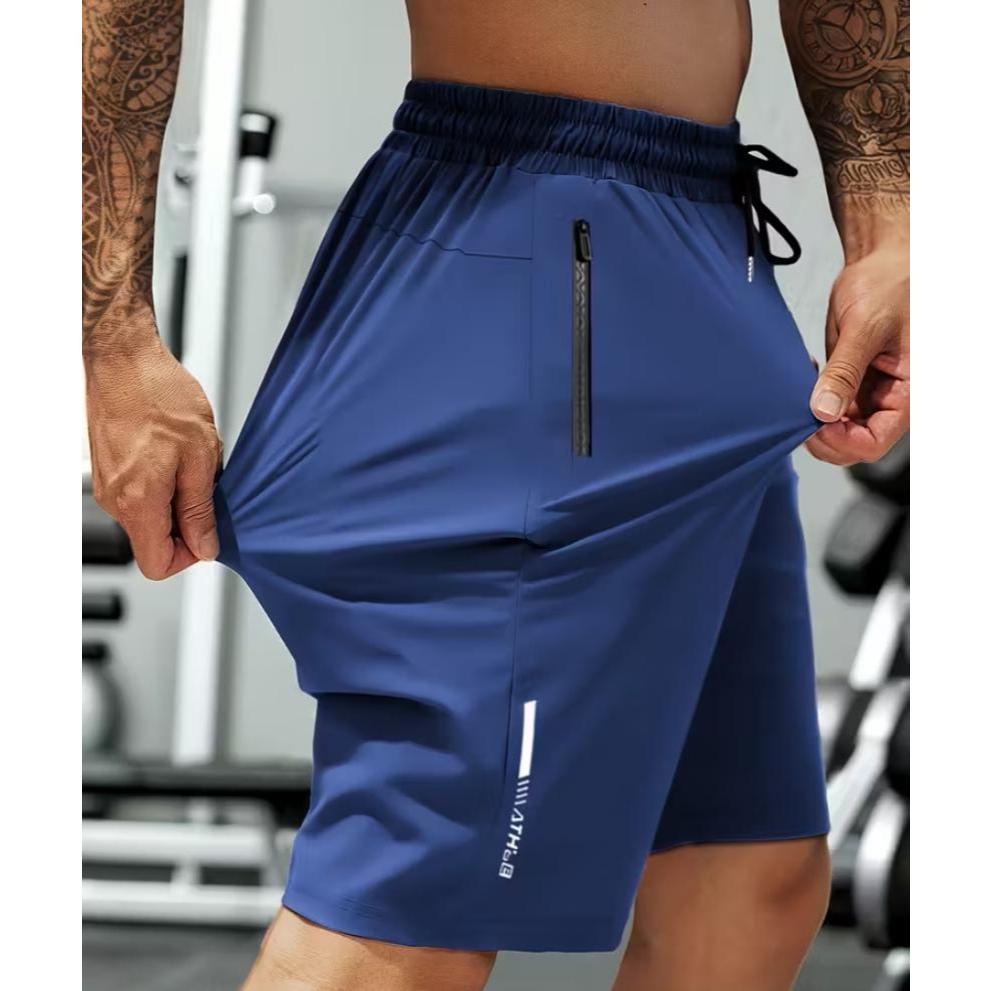 Shorts Atléticos e Calções Masculinos com Secagem Rápida - Leggings Respirantes para Treino com Fecho em Zíper,
