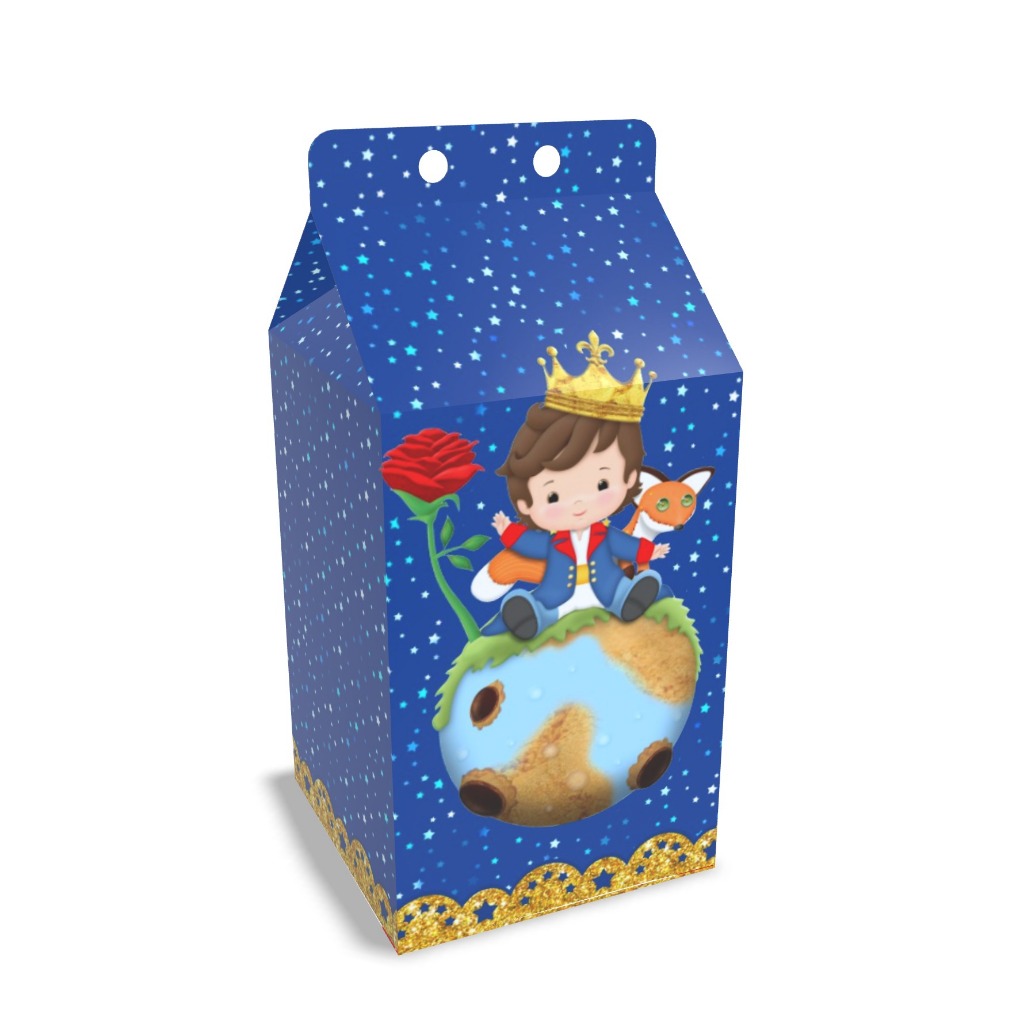 Caixinha Milk Tema pequeno príncipe Festa Infantil  Lembrança Para Festa - Pronta Entrega