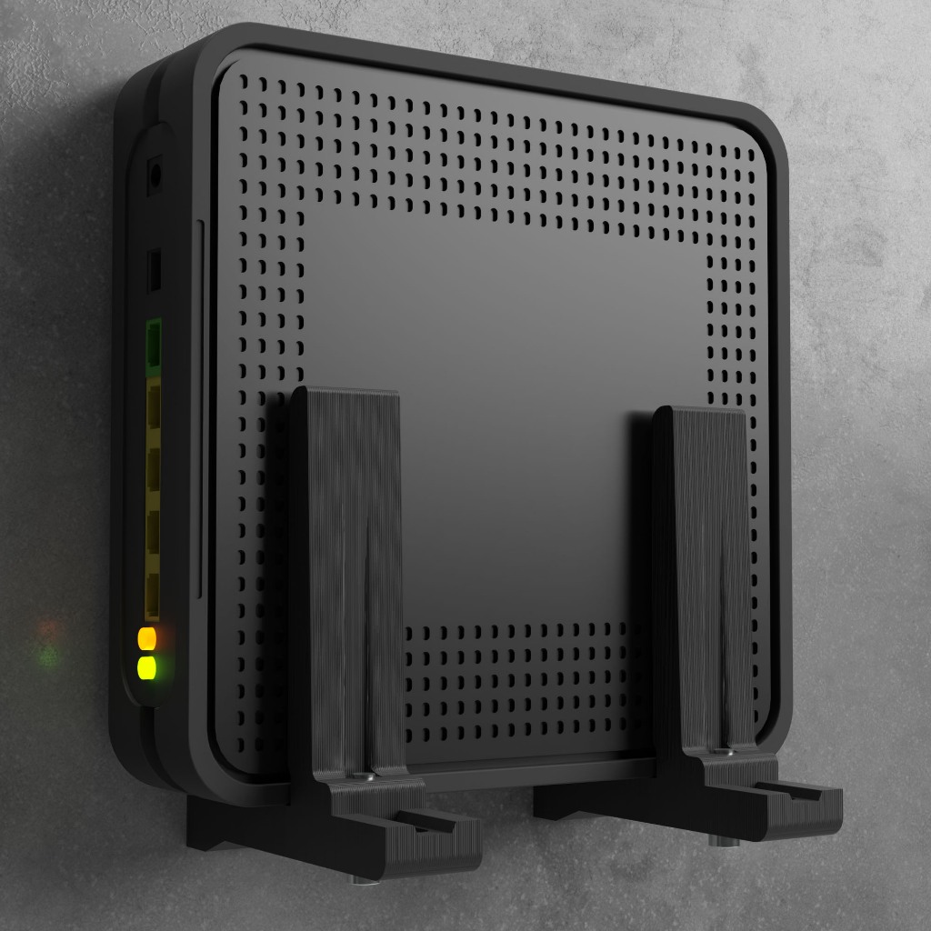 Suporte Parede Vertical Compatível Roteador Modem Ajustável Prático e resistente para organização e desempenho do modem
