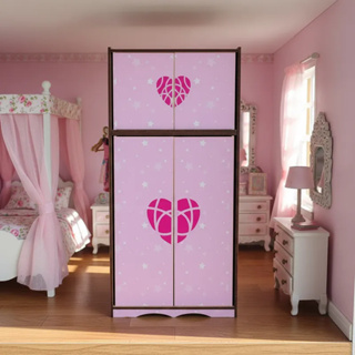 Guarda Roupas De Bonecas Rosa - Adesivado Menina Princesa Infantil MDF em Oferta na Shopee