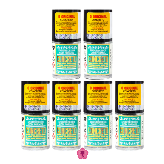 Kit 6 Bases Concreto Endurecedora Sos Unhas Top Beauty