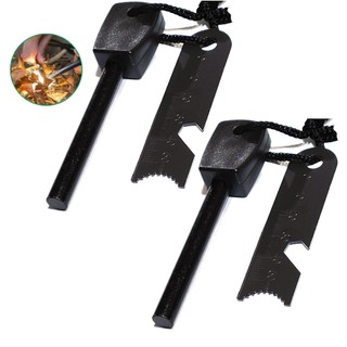 Kit 2 Pederneiras Maciça Magnésio Acendedor Fogo Black Ops