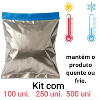 Embalagem térmica lanche saco metalizado delivery em Oferta na Shopee