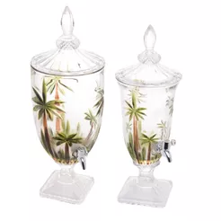 Suqueiras Palm Tree Handpaint Cristal Ecológico – Wolff | 2L e 4,5L