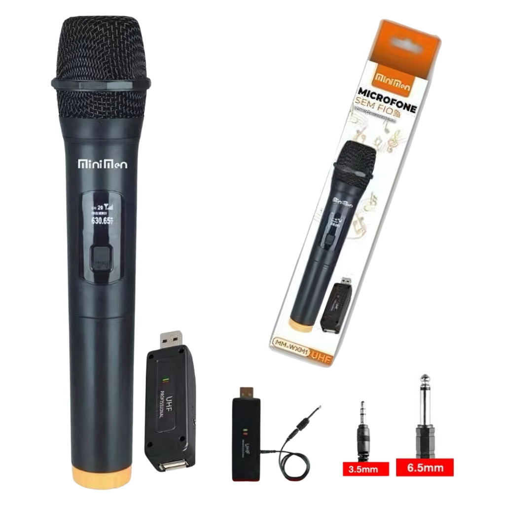 Microfone Profissional Wireless 2.4Ghz Sem Fio Universal Receptor Usb Karaoke Show Palestra