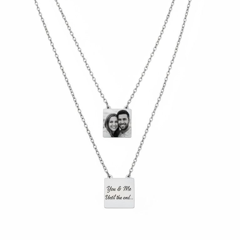 Escapulário cordão homenagem pai marido masculino Te amamos Papai Gravação Foto Gravação a Laser e Frase-ENVIO EXPRESSO