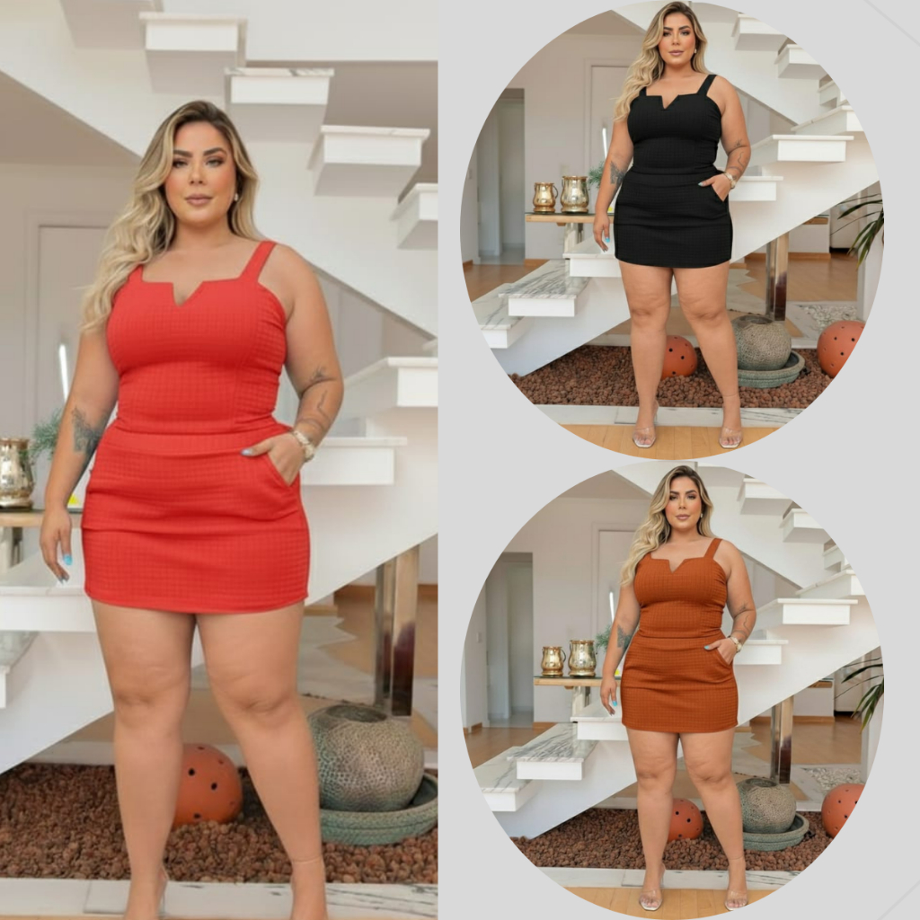 Conjunto Plus Size Cropped Short Saia Feminino em Oferta na Shopee