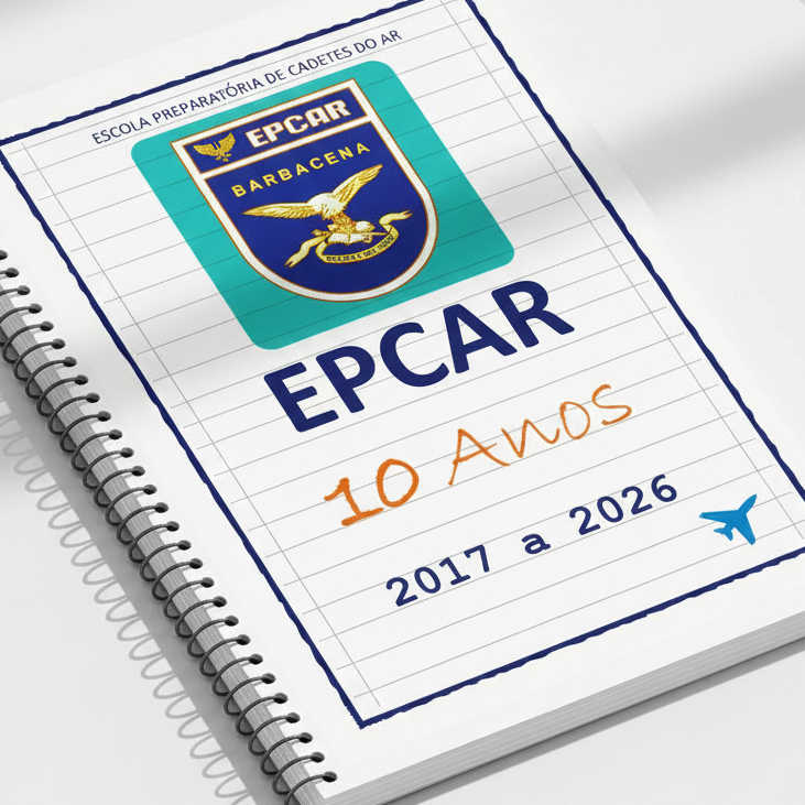 EPCAR 2026/2027 - 10 anos  Caderno de Provas + Gabarito + Folhas de Redação