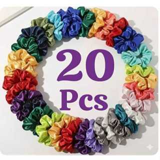 Kit Tem 20 Xuxinha De Cetim Scrunchie Macia Gende Cores VIBRANTES Mimo/Festas em Oferta na Shopee
