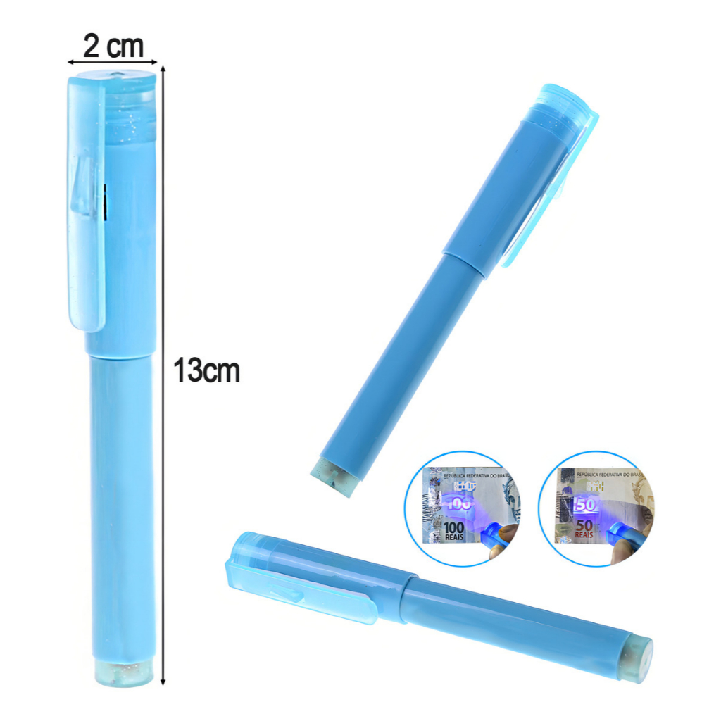 Caneta Detectora/Identificadora de Notas Falsas com Luz UV - LUATEK
