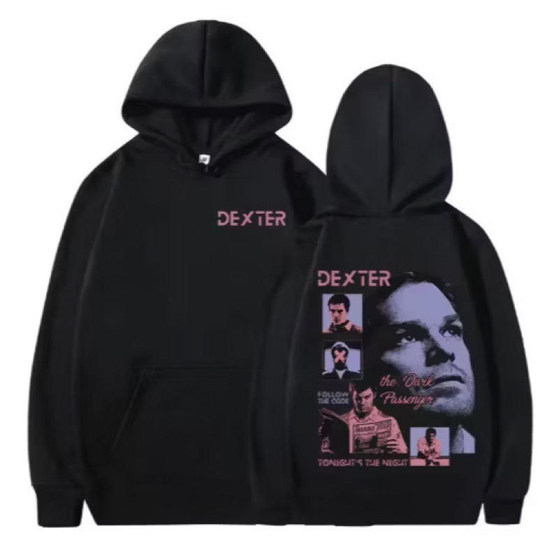 Moletom Canguru Blusa de frio com capuz Dexter Morgan Adulto/Infantil Unissex Inverno Casaco Dexter Serie Morgan Azul.