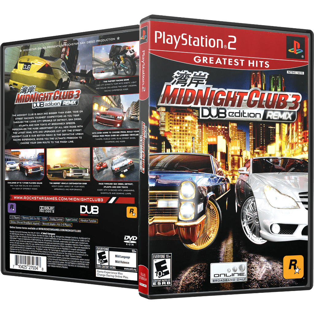 Midnight Club 3 Dub Edition Remix PS2 – Mídia Física Com Encarte + Box Completo