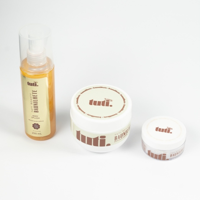 Kit de Presente Banho Premium Esfoliante Corporal + Manteiga Corporal + Body Splash Ideal para Presente de Natal