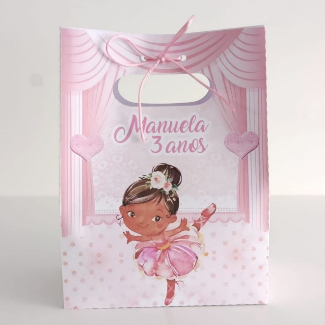 Sacolinhas Personalizadas tema Bailarina - Lembrancinhas  - Aniversário