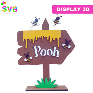 Display Placa Pooh Decoração  Mesa Festa Infantil Ursinho Pooh Centro de Mesa SVB MÓVEIS E FESTAS em Oferta na Shopee