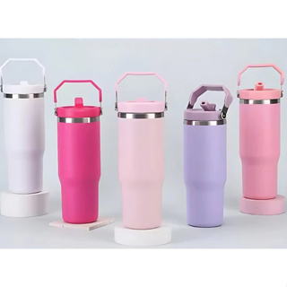 Novo Copo Térmico Inox 600 ml Tampa na Cor do Copo Alça Canudo Térmica Inoxidável Lindo presente em Oferta na Shopee