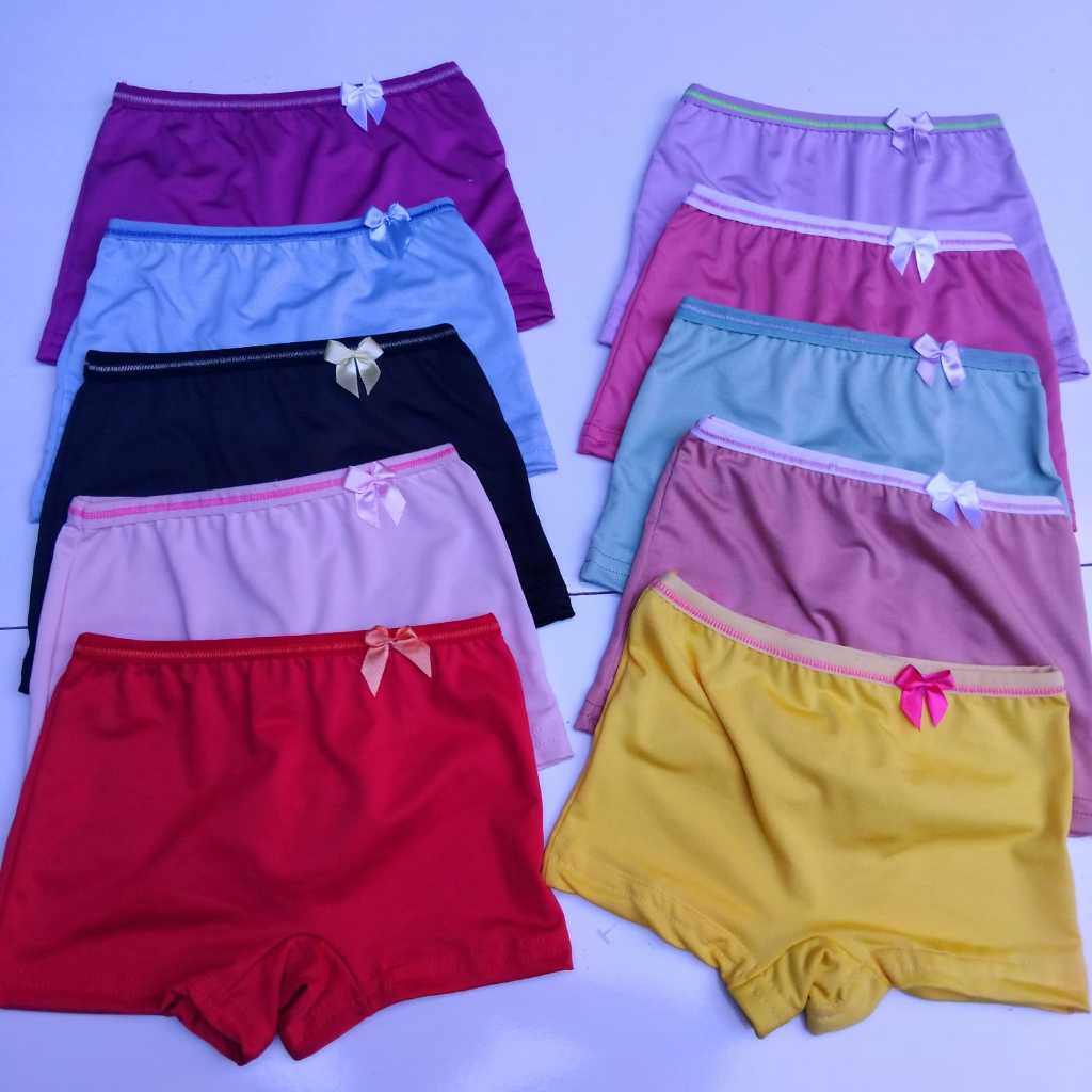 kit 5 Calcinha Infantil Box Shortinho Feminino Microfibra com Forro