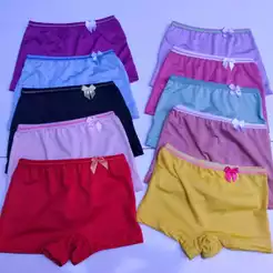 kit 5 Calcinha Infantil Box Shortinho Feminino Microfibra com Forro