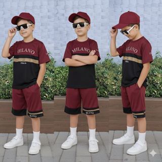 Conjunto Menino Dry Fit Estiloso Infantil 2 a 12 Anos (Camisa + Short) em Oferta na Shopee