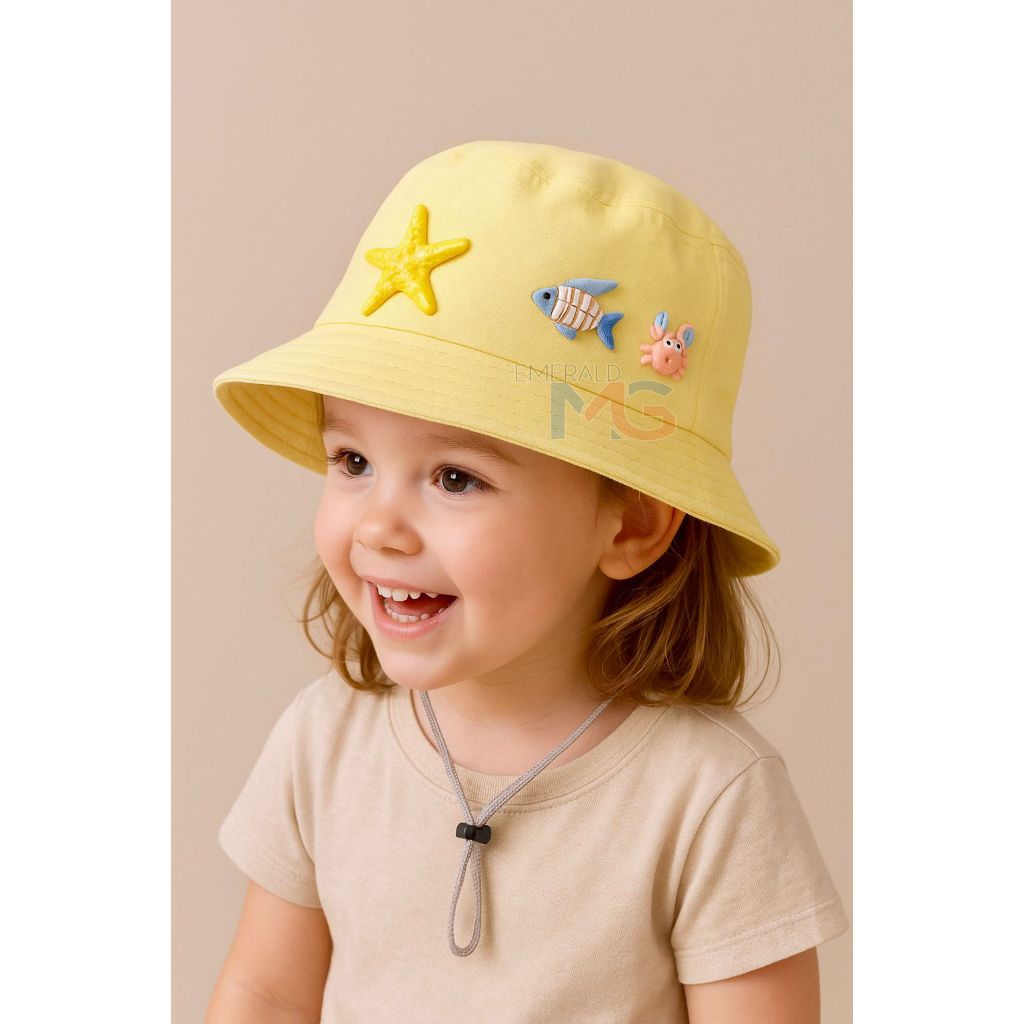 Chapéu de praia Infantil Bucket Hat Infantil Com Pedraria Chapéu de Praia para Criança com Cordinha em Oferta na Shopee