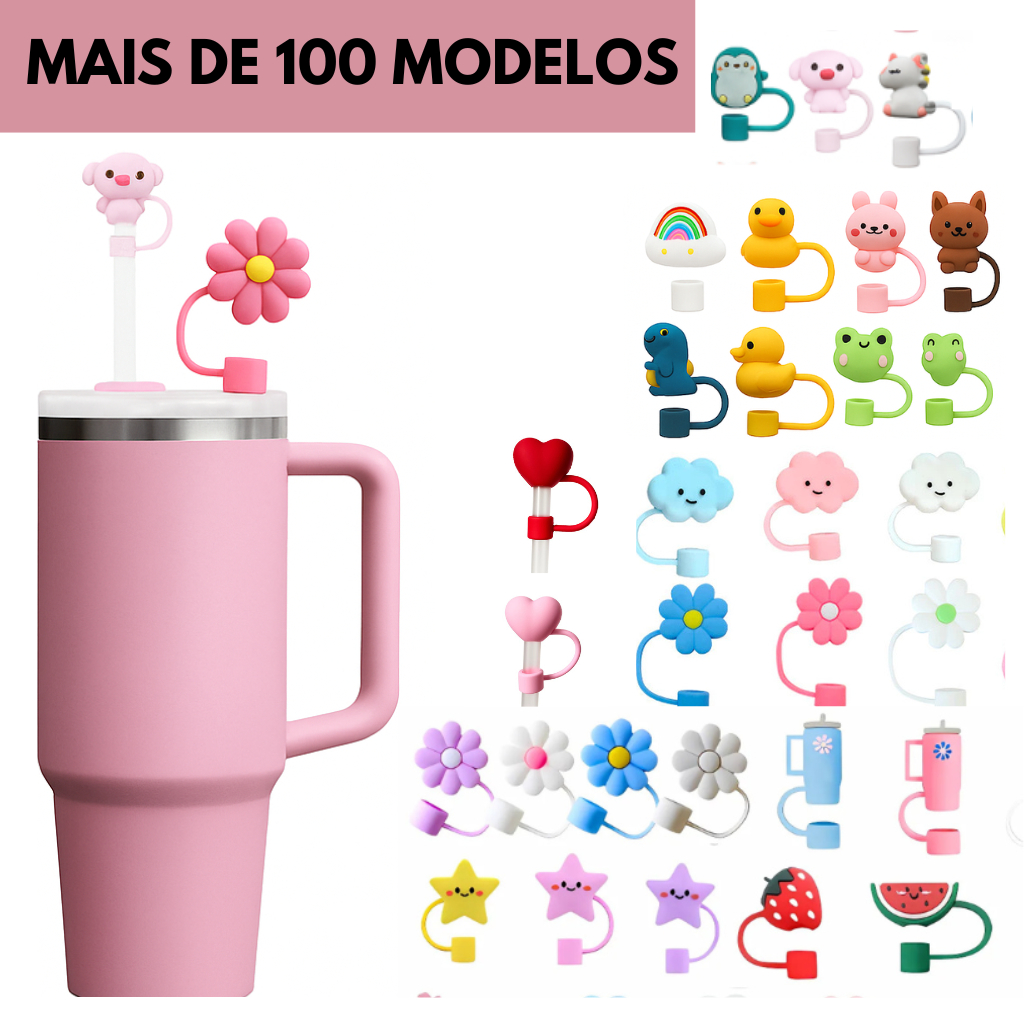 Tampa Protetora de Silicone 10mm para Canudo – Compatível com Copos Térmicos 1200ml em Oferta na Shopee