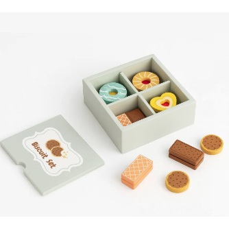 Brinquedo Educativo, Conjunto de Biscoitos de Madeira, caixinha de bolachas, docinhos,  presente