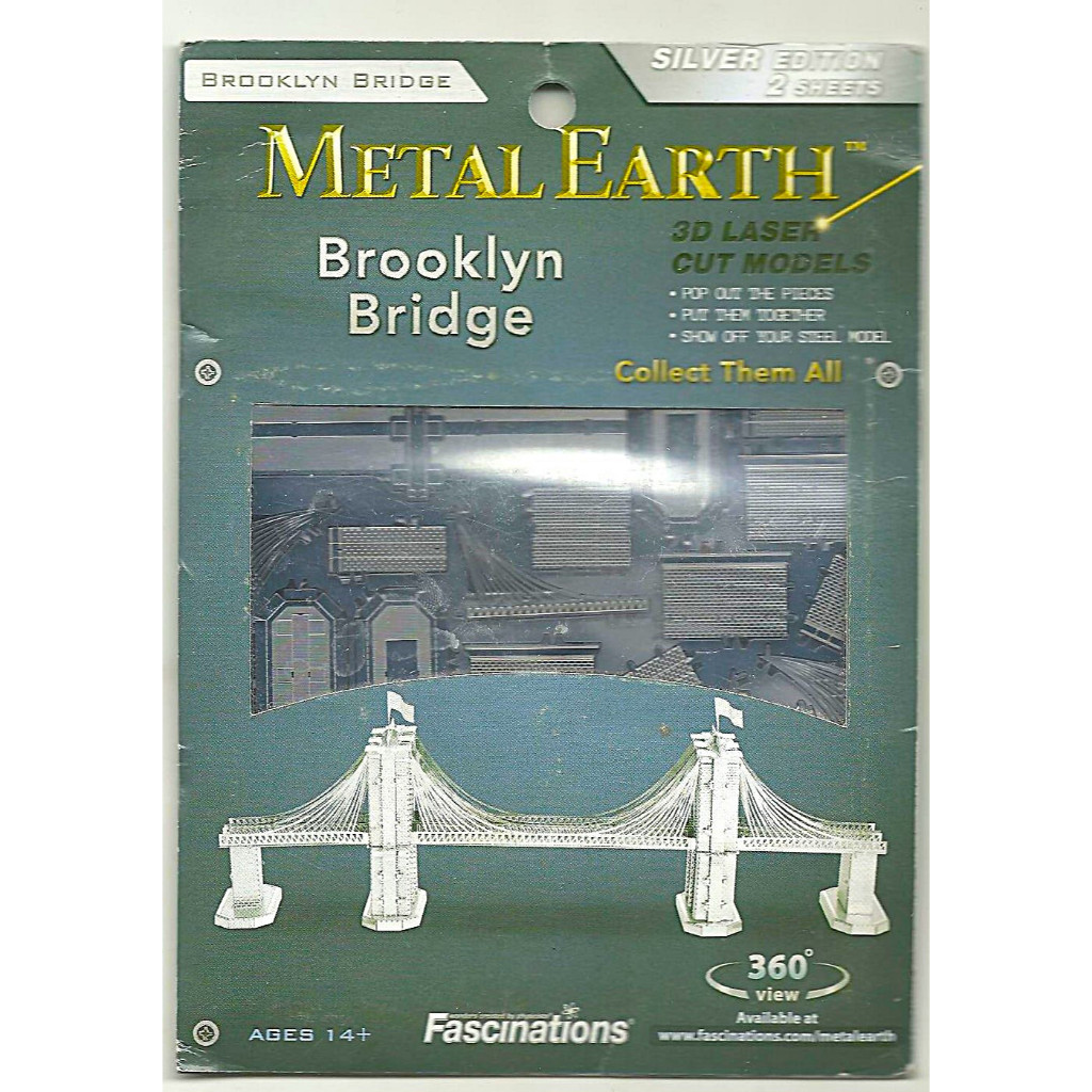 Metal Earth Brooklyn Bridge - modelo para montar de metal - Novo/Lacrado -  Imp.USA - 2012
