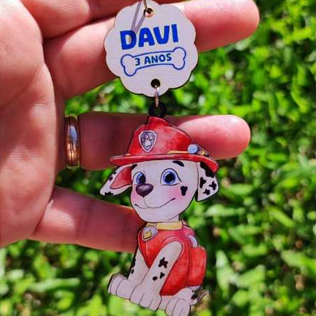 Chaveiro MDF, Patrulha Canina - Lembrancinha de aniversário, mimo personalizado