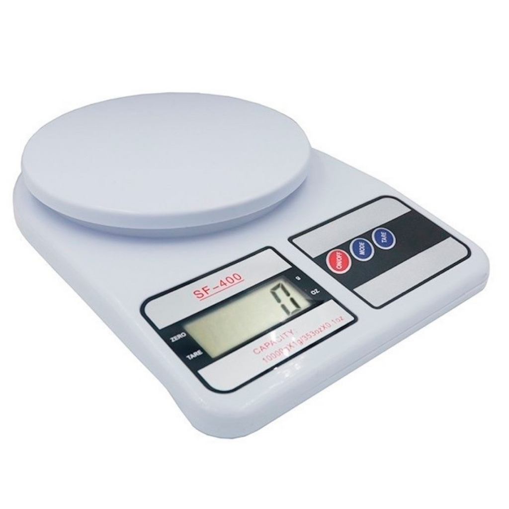 Balança Digital de Cozinha SF-400 10kg Alta Precisão 1g com Tara e Display LCD