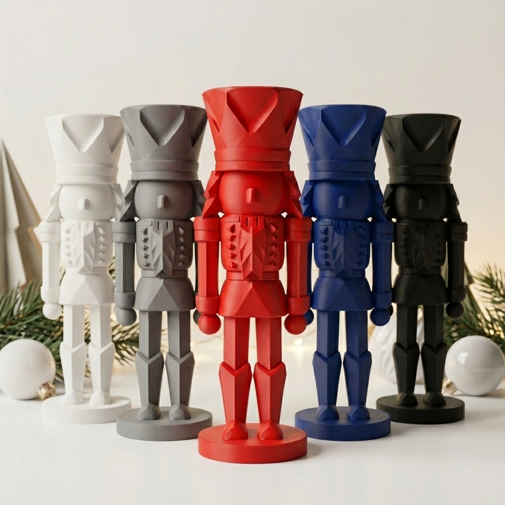 Soldadinho de Chumbo Quebra Nozes Boneco Decorativo Natal Geométrico Moderno 15 cm