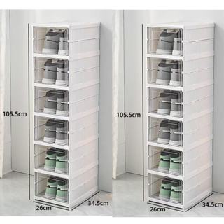 KIT  Caixa De Sapato Dobrável Armazenamento Transparentes Sapateira Empilhável Prova De Poeira
