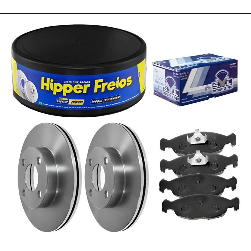 Kit Pastilha Syl e Disco Freio Hipper freios Agile Celta 2010 A 2015 Dianteiro HF20 + Syl2099