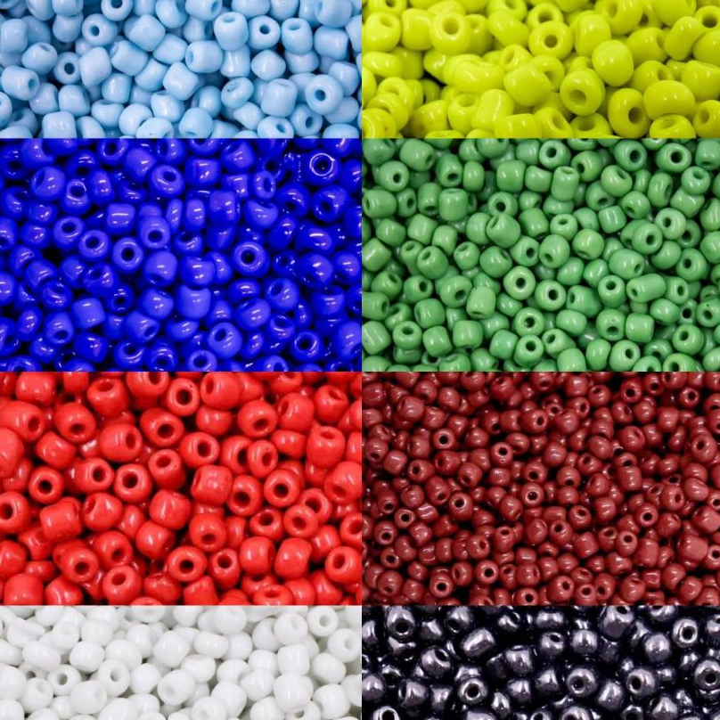 Miçanga de Vidro 6/0 - Até 1155 peças - Para Pulseira - Guia de Proteção - Artesanato