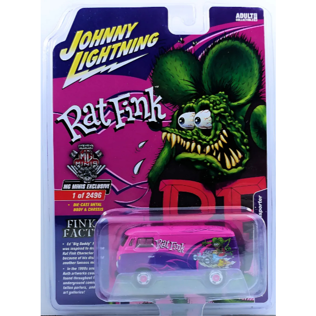 Johnny Lightning Rat Fink 1965 Type 2 Volkswagen Kombi Rosa