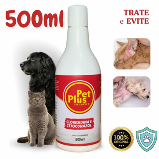 Shampoo Cetoconazol e Clorexidina Tratamento 500ml Pet Plus Anticaspa Coceira e Dermatite Seborreica em Oferta na Shopee