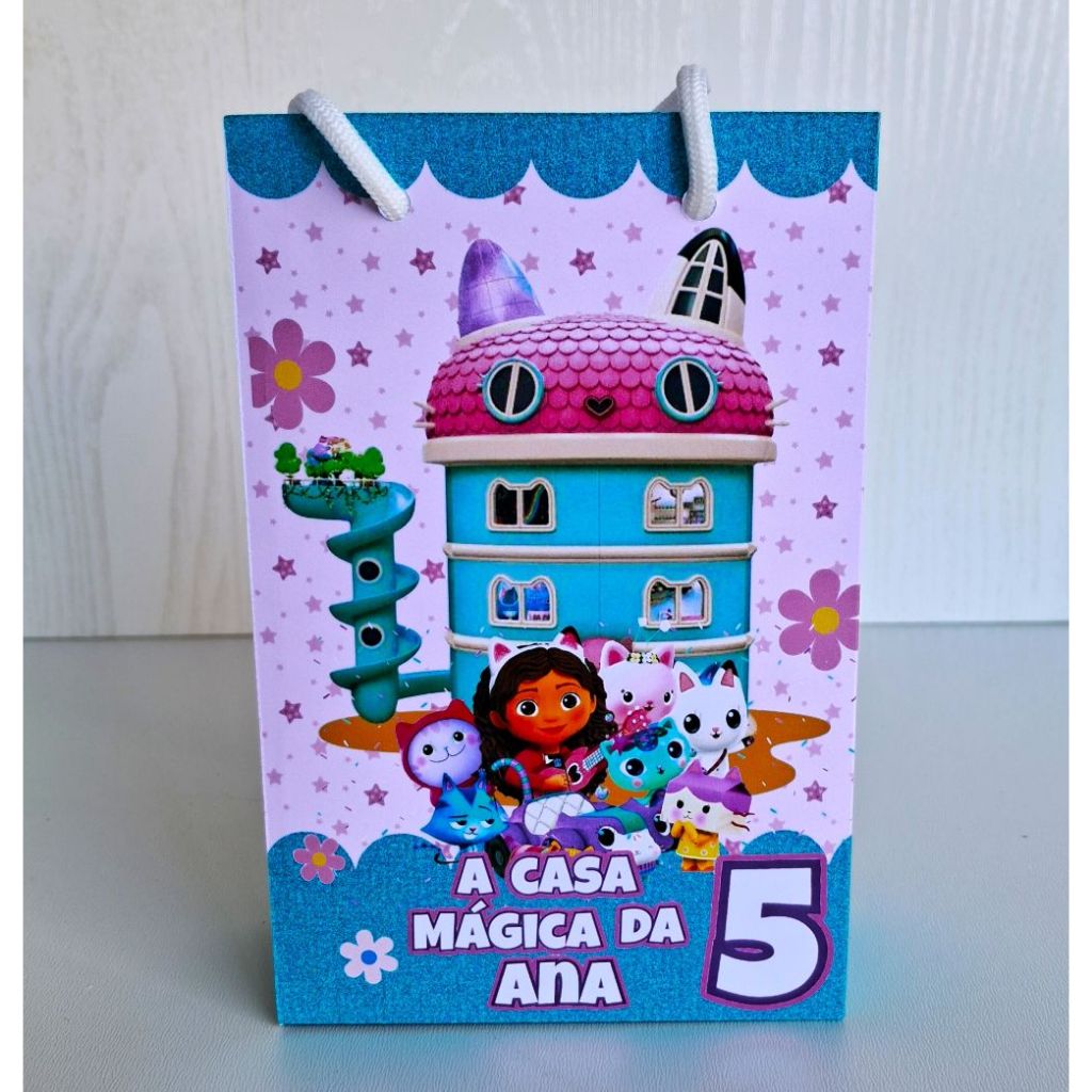 Sacolinha G Personalizada A CASA MAGICA DA GABBY/Lembrancinha de Festa /Aniversário