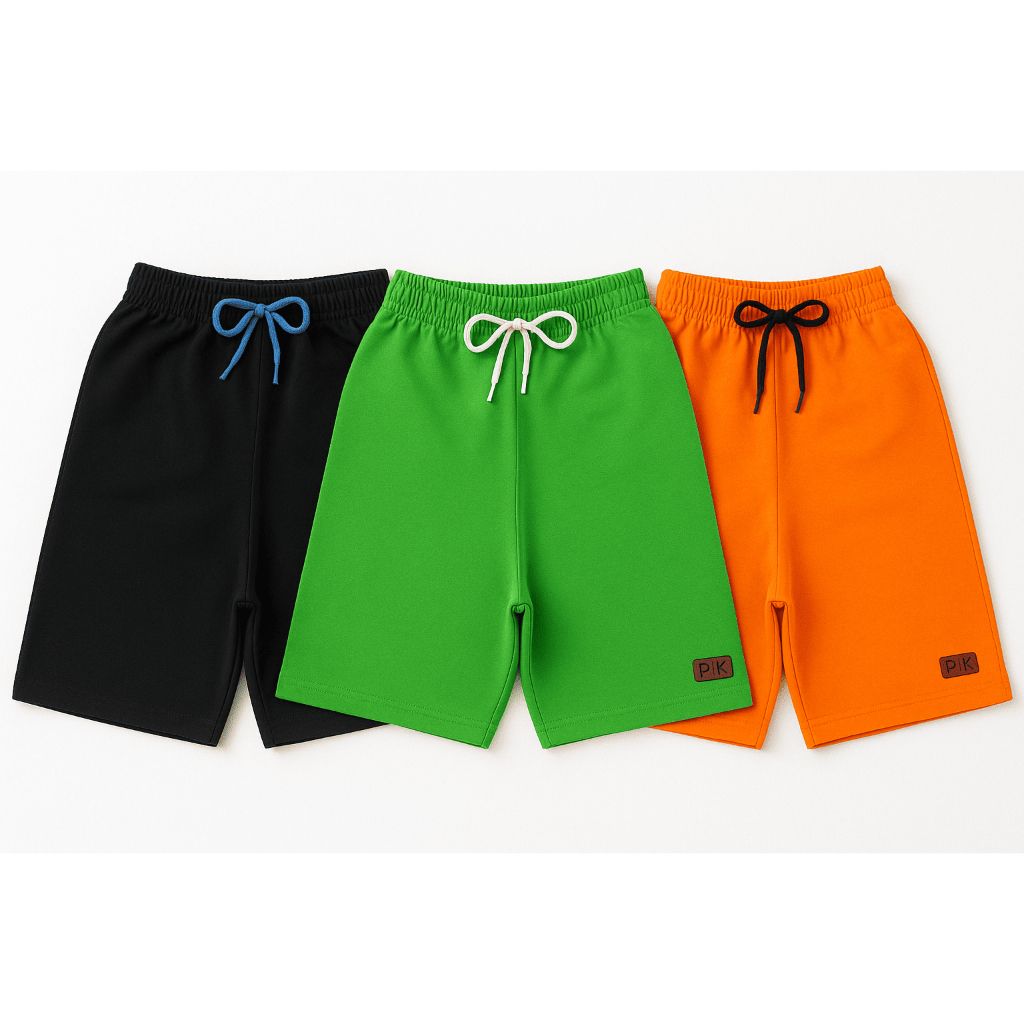 🩳 Kit 3 Bermudas Para Menino Tamanho 1 ao 16 anos - Moletinho de Algodão Verão Kit Sortido