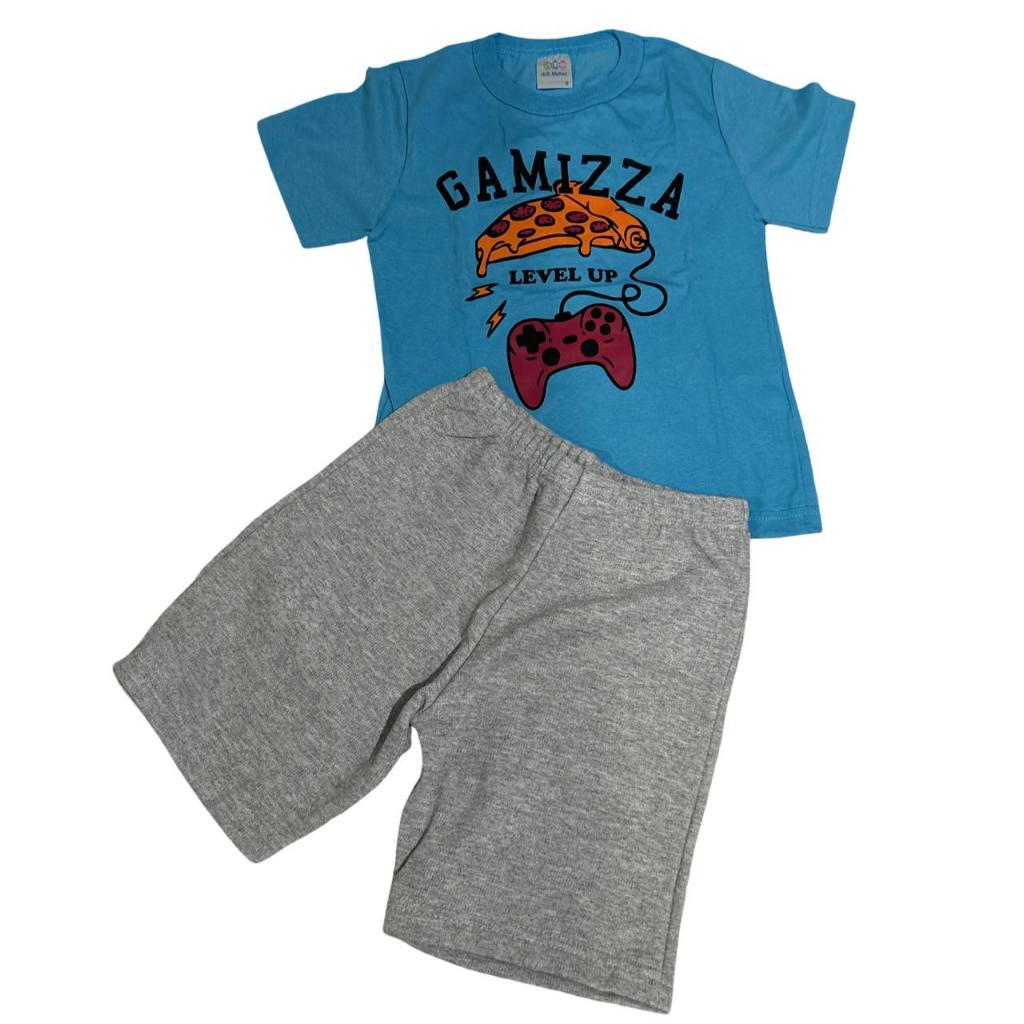 Conjunto Masculino - infantil -  Menino - Camiseta + Bermuda- Tamanho : 08