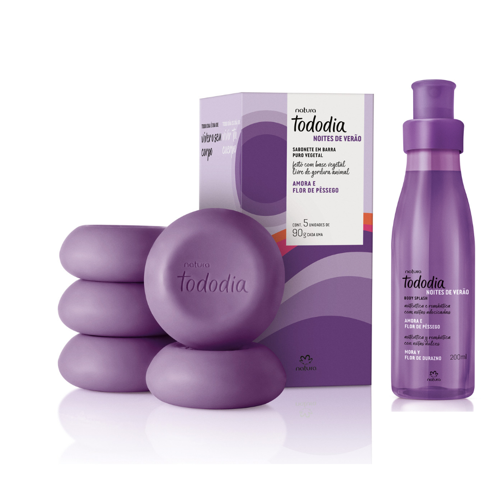 Kit Tododia Amora e Flor de Pêssego - Sabonete + Body Splash