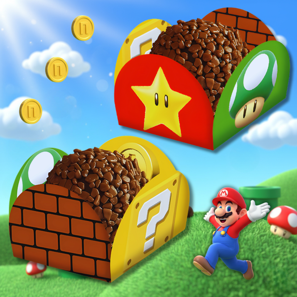 40 a 200 Unidades de Porta Forminha Doces Super Mario Decoração Festa Aniversário Infantil