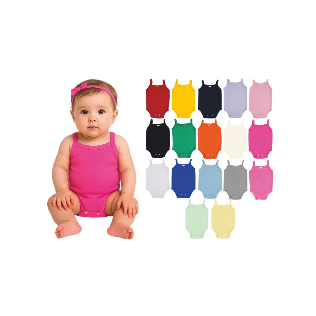 Body De Alcinha - Bebê - Suedine - Liso em Oferta na Shopee