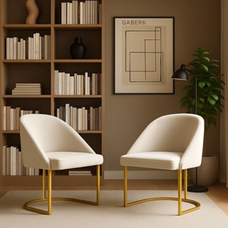 Kit 2 Cadeira Poltrona Lua Base De Ferro/Quarto/Sala/Decoração/Varias Cores/Cozinha/Nina/Tilla/Opala/Orgânica em Oferta na Shopee