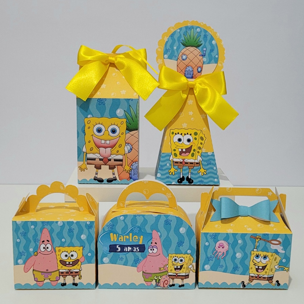 Caixinhas Personalizada Bob Esponja - Lembrancinhas para Festa Infantil