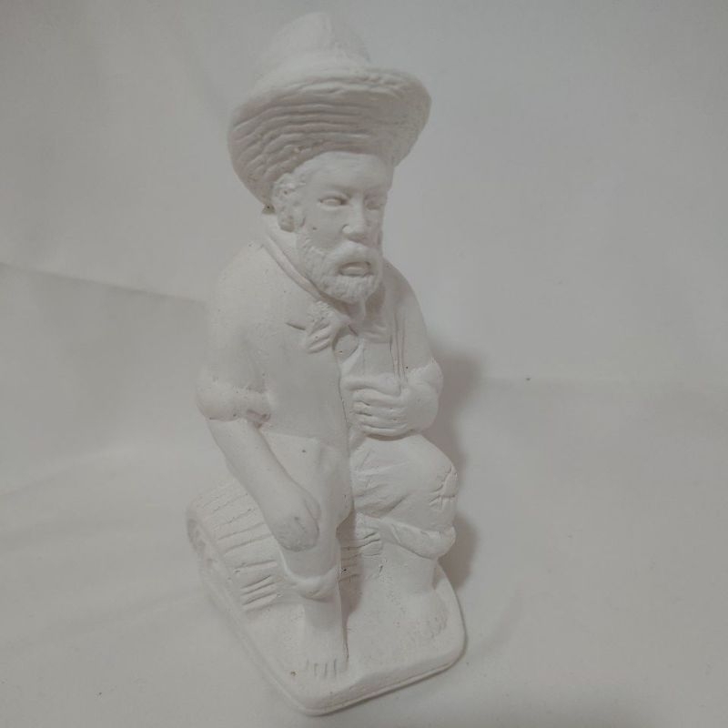 Preto Velho em Gesso Cru - 14cm