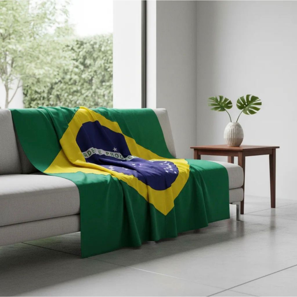 Bandeira Do Brasil 1Lado Grande Pano Grosso Costurada (2,00x1,45) — imagem 2 de 2