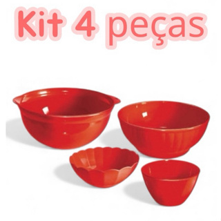 Kit 4 Tigelas Bowl Bacia Vasilha Potes Saladeira Plastico Cozinha Confeitaria Bolo em Oferta na Shopee