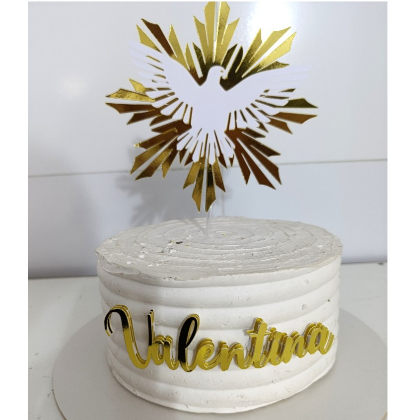 Topo de bolo para batizado - Batizado personalizado - Crisma - Divino Espirito Santo - Nomes personalizavel