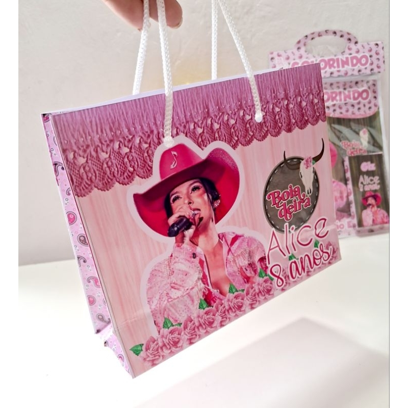 Sacolinha de Festa Lembrancinha Personalizada/Bolsinha para Lembrancinhas de Festa Infantil Boiadeira